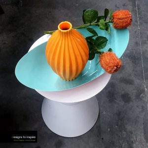 Tangerine vase white side table new looks